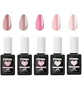 Eternal Gel Nail Polish Kit – 5 Colors Complete Soak Off UV or LED Light Lamp Gel Starter Set for...