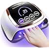 UV LED Nail Lamp, Gugusure Upgrade 180W Nail Dryer for Gel Polish with LCD Display, Auto Sensor and 4 Timer Settings, Professional Curing Lamp Light with 42 Beads for Salon and Home