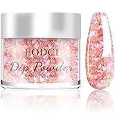 EODCI Nail Dip Powder Colors, Pale Pink With Opal Flakes Dipping powder - No Needed Nail Lamp Cur...