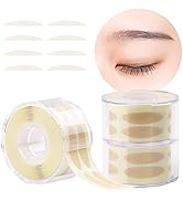 1800 Pieces Breathable Eyelid Tape, Lorvain 3 Rolls Invisible Eye Stickers Sticky Natural Single-...