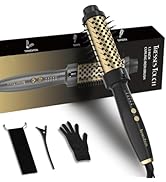 Tresses Touch Thermal Brush, Curling Iron 1.5 Inch Thermal Round Hair Brush Blowout Look with 5 T...