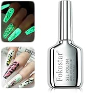 Fokostar Glow in the Dark Nail Gel Polish Translucent Color Changing, 0.5 fl oz Nail Art Neon Top...