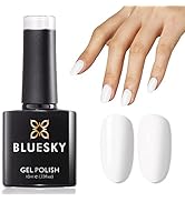 BLUESKY White Gel Nail Polish Nail Salon Effect Fast Dry Gel Polish Cured by Nails Lamp for Nail ...