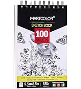 MARTCOLOR 5.5X8.5” Premium Sketch Book Set, 1 Pack, 100 Sheets(68 lb/100gsm) Sketchbook, Spiral B...