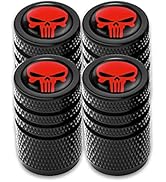 Sodcay 4 PCS Skull Tire Valve Stem Caps Car Tire Cap, Corrosion Resistant Leak-Proof Heavy-Duty A...