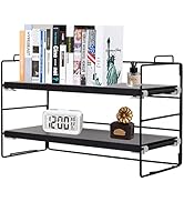 ShellKingdom Desk Shelf Organizer, 2 Tier Desktop Shelves, Adjustable Bookshelf Storage Rack and ...