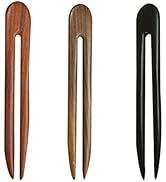 Frcolor 3pcs Hair Stick U Shaped Hairpin Vintage Style Wooden Hair Accessory (Red + Green + Black)