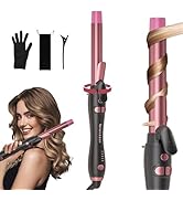 Rotating Curling Iron 1 Inch, Automatic Extra-Long Barrel Curling Iron, Universal Voltage, Self S...