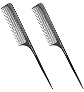PERFEHAIR Teasing Comb for Fine Hair-Pack of 2, Anti-static Bakelite Tease Rat Tail Combs Tool fo...