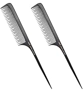 PERFEHAIR Teasing Comb for Fine Hair-Pack of 2, Anti-static Bakelite Tease Rat Tail Combs Tool fo...
