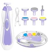 Baby Nail Trimmer Electric, 6 in 1 Rechargeable Baby Nail Clippers Manicure Set Grooming Kit for ...
