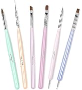 Beetles Gel Polish Nail Art Brushes, 6 Pcs Fingernail Art Design Pens, Wood Alloy Handle, Dotting...