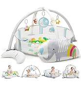 Lupantte 4-in-1 Baby Play Gym, Activity Gym Ball Pit with Detachable Anti-Slip Thickening Tummy T...