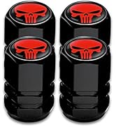 Sodcay 4 PCS Skull Car Wheel Tire Valve Stem Caps, Universal Dust Proof Metal Valve Stem Covers A...