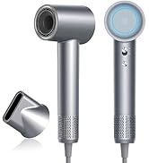 Hair Dryer, zhiyangfei Negative Ion Blow Dryer, 110, 000 RPM Brushless Motor, 3 Heat Settings, 36...