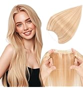 TESSHAIR Halo Hair Extensions Straight, 100% Real Human Hair, Invisible Wire Extensions for Women...