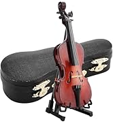 Tiiyee Miniature Cello Model, Wooden Small Instrument Craft Ornaments mini Replica with Case Simu...
