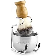 Anbbas Shaving Brush Set for Men 3in1 Vegan Style Synthetic Badger Hair Shaving Brushes, Stainles...