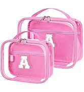 Wandering Nature Clear Makeup Bag Gifts for Women 2 Pack Preppy Cosmetic Bags Travel Toiletry Bag...