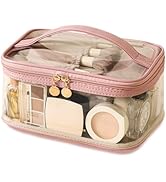 Large Clear Makeup Bag Big Travel Cosmetic Bag On-the-go Toiletry Bag with Handle Transparent Toi...
