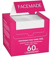 FACEMADE 60 Ct Disposable Face Towels XXL, Face Towelettes for Makeup and Clean, Super Soft and T...