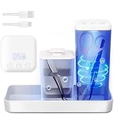 Buqikma Nail Tool Cleaning with Blue Light, 2PCS Partition Cleaning Cups with Tray and Non-slip P...
