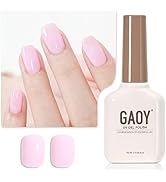 GAOY Baby Pink Gel Nail Polish, 16ml Soak Off UV Light Cure Gel Polish for Nail Art DIY Manicure ...