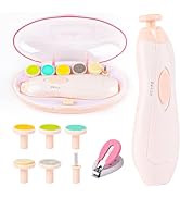 Baby Nail Filer and Baby Nail Clippers with Light Set, Lupantte Electric Infant Nail Trimmer Kit,...