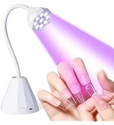 BORNBYME Nail Lamp for Gel Nails, Gooseneck Rechargeable Smart UV Light for Acrylic Nail Extensio...