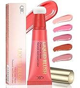 Liquid Blush for Cheeks, Natural Matte Blush Wand with Cushion Applicator Long-wearing Soft Cream...