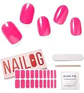 NAILOG Semi Cured Gel Nail Strips│20pcs Extra Long Nail Polish Strips│Nail Stickers with Glossy G...