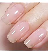 AILLSA Milky Pink Gel Nail Polish Natural Nude Jelly Gel Polish Light Color Translucent Gel Polis...