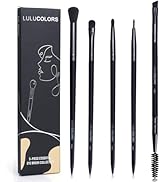 LULUCOLORS Eye Makeup Brush Set, 5 pcs Soft Bristles for Eyeshadow, Eyebrow, Eyeliner, Blending, ...