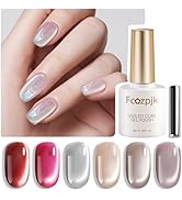 Fcozpjk Cat Eye Gel Nail Polish, 6 Colors Glass Cat Eye Gel Nail Polish with Magnet Stick Top & B...