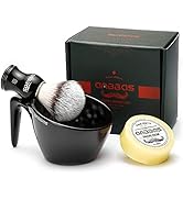 Anbbas Shaving Brush Set,Vegan Favor Nylon Bristles Brush with Food-Grade Melamine POP Mug for La...