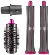 Hair Curling Barrel Volumizing Brush Attachments with Adaptor for Dyson Hair Dryer Converting to ...