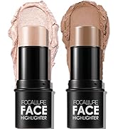 FOCALLURE 2 Pcs Mineral Cream Contour Stick,Moisturize Highlighter and Bronzer Pen,Non Stick Face...