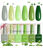 CANNI 6Pcs 9ml Emerald Green Gel Nail Polish Set- Dark Sage Forest Green Gel Polish Kit Lime Oliv...
