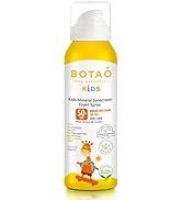 BOTAO KID’S MINERAL SUNSCREEN FOAM SPRAY: SPF50 Broad Spectrum UVA UVB, Children or Kid’s Sunburn...