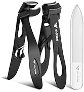 German Nail Clippers for Men, VANWIN Toenail Clippers for Thick Nails for Seniors with 16mm Wide ...