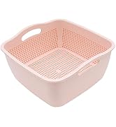 Hemoton Double-layer Draining Basket Plastic Kitchen Food Strainer Bowl Vegetable Washing Basket ...