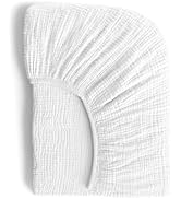 ROMY RO Muslin Crib Sheets, 100% Organic Cotton, Breathable and Ultra-Soft, Standard Crib Sheet M...