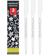 MARTCOLOR White Gel Pens, 1mm Fine Point Gel Ink Pen Opaque Archival Ink Pens for Black Paper Dra...