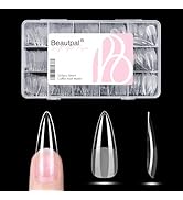 BEAUTPAL Long Stiletto Gel X Tips 510pcs Almond Press on Nails Pre-shape Almond Nail Tips for Ful...