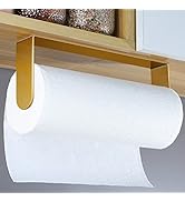 YIGII Adhesive Paper Towel Holder Under Cabinet - Single Hand Operable Paper Towel Rack Stick on ...