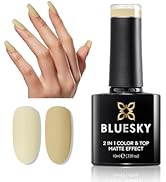 BLUESKY 2 IN 1 Pastel Apricot Gel Nail polish & Matte Top Coat for DIY Manicure Nail Salon Nail A...