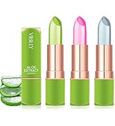 Aloe Vera Lipstick, Magic Temperature Color Change Waterproof Long Lasting Lip Balm, 24H Labiales...