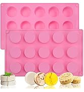 Sakolla 2 Pack Cylinder Silicone Soap Molds, 15 Cavity Round Silicone Molds for Handmade Soap, Lo...