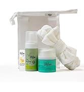 LAV Hydrating Face Care Bundle, Face Cream, Foaming Cleanser, Lip Butter with Headband and Bag