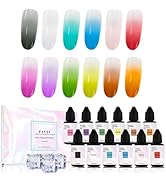 FAVAI ICE Collection (#I) 12 Colors Airbrush Gel Nail Polish Air Gel Set - 12 Crystal Translucent...